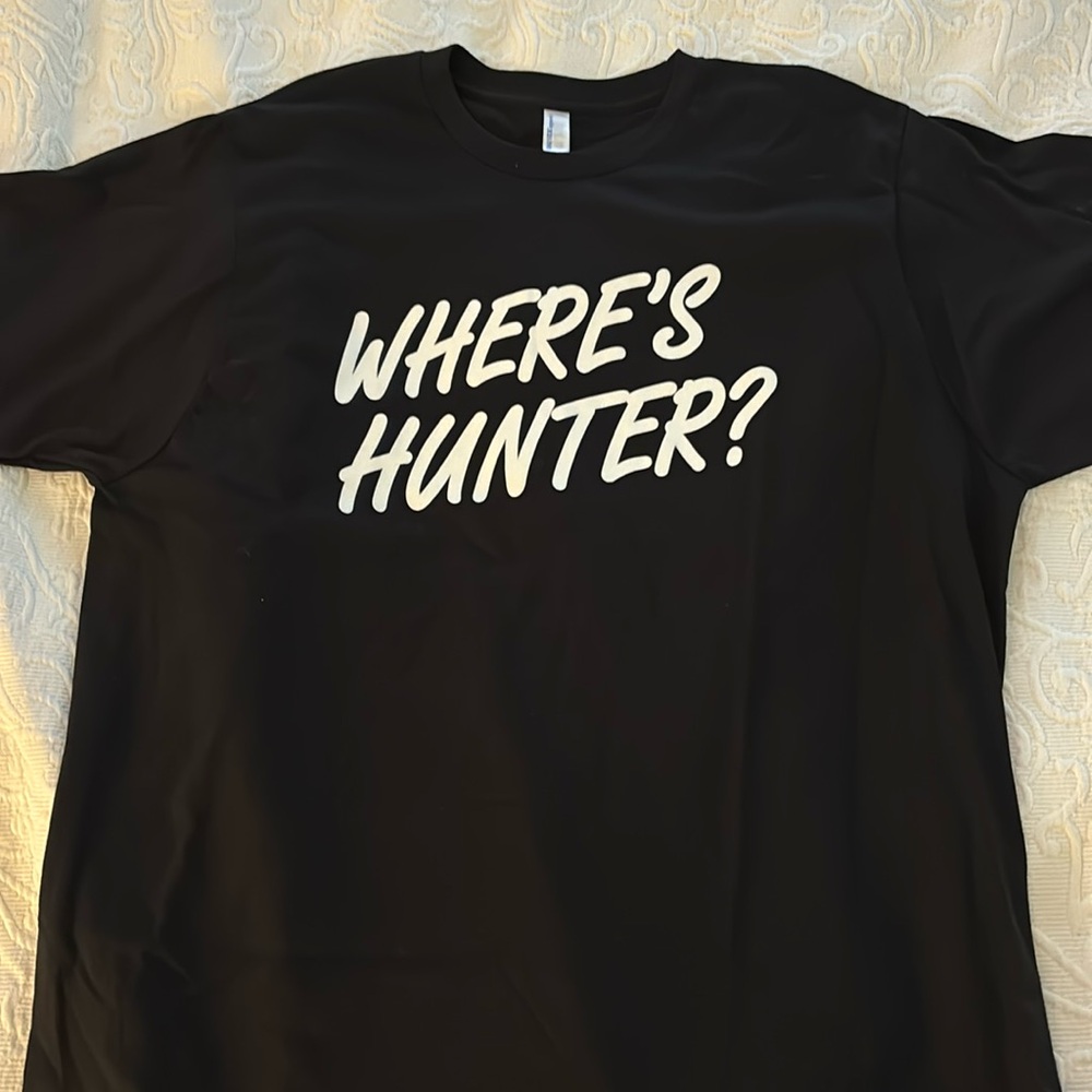 WHERE’S HUNTER? Unisex Tee Shirt - GOP Infatuation - New Condition